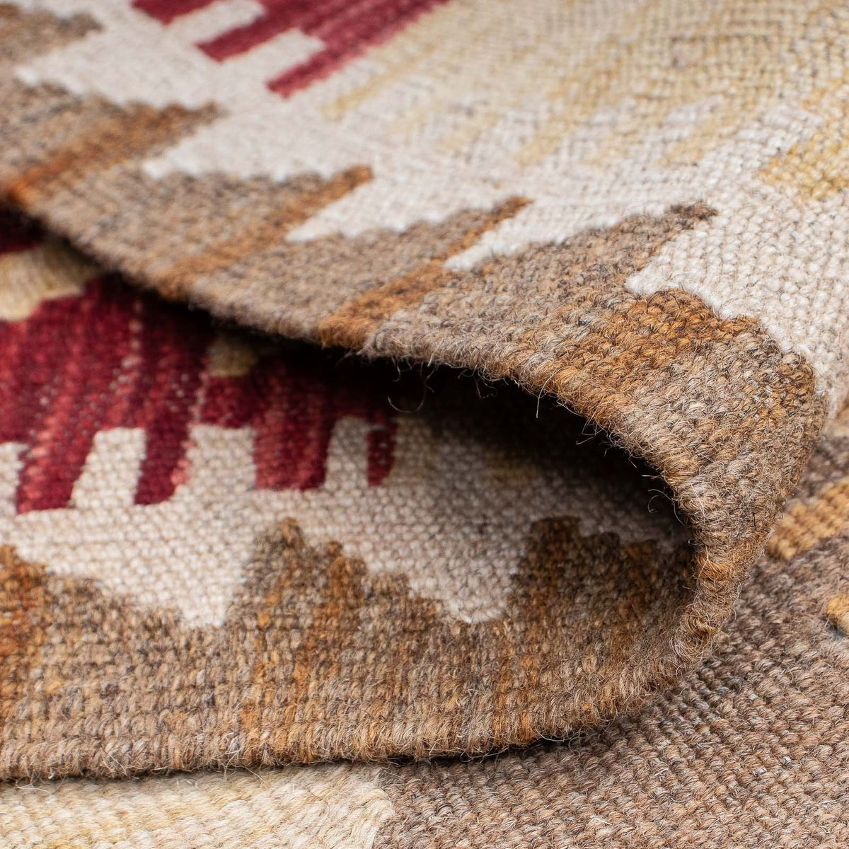 Kelim Teppich - Splash 203 x 68 cm - hellbraun