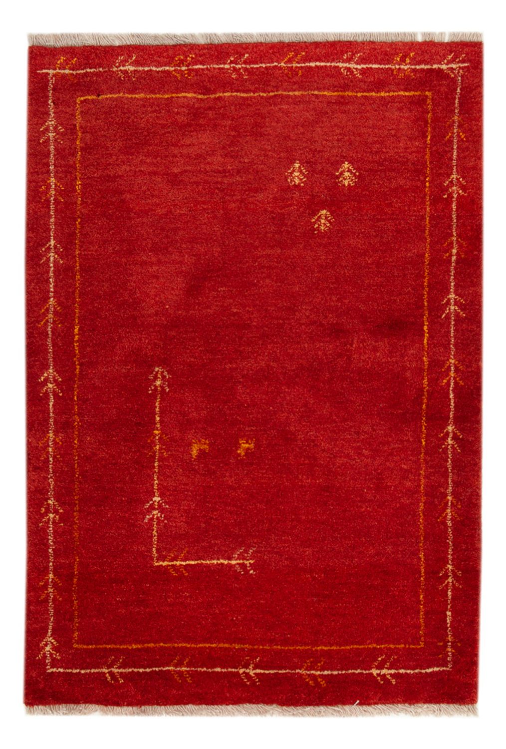 Gabbeh Teppich - Loribaft Perser - 126 x 85 cm - rot