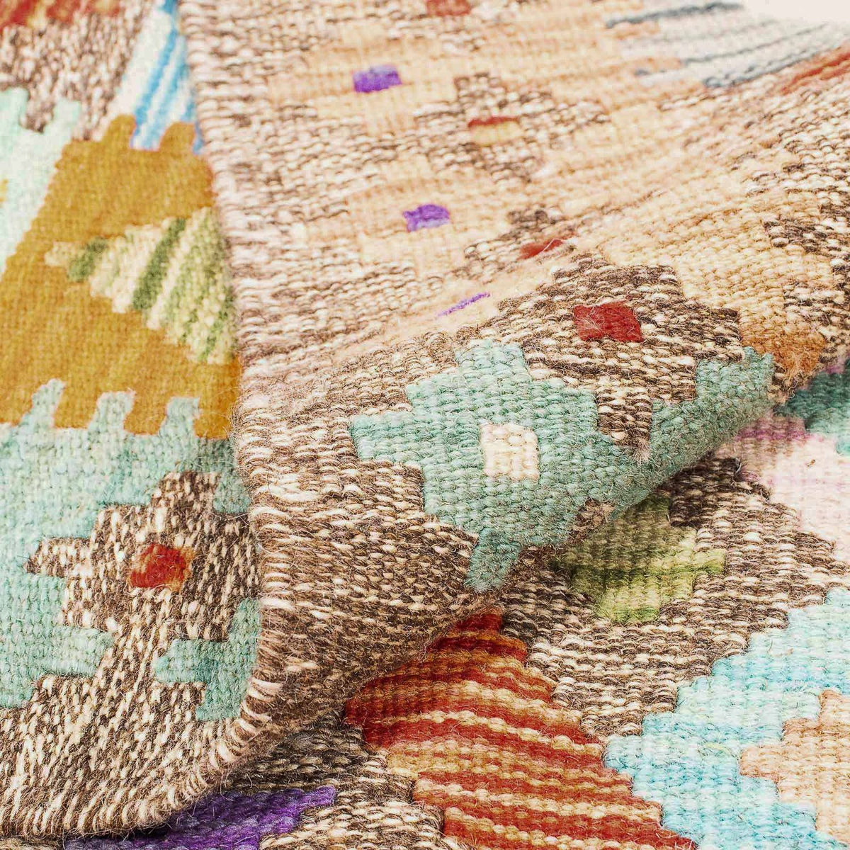 Kelim Teppich - Splash 194 x 154 cm - mehrfarbig
