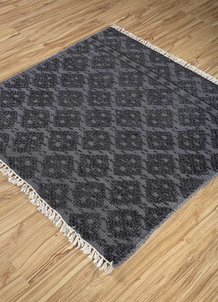 Viskose Teppich quadratisch  - 75 x 75 cm - anthrazit