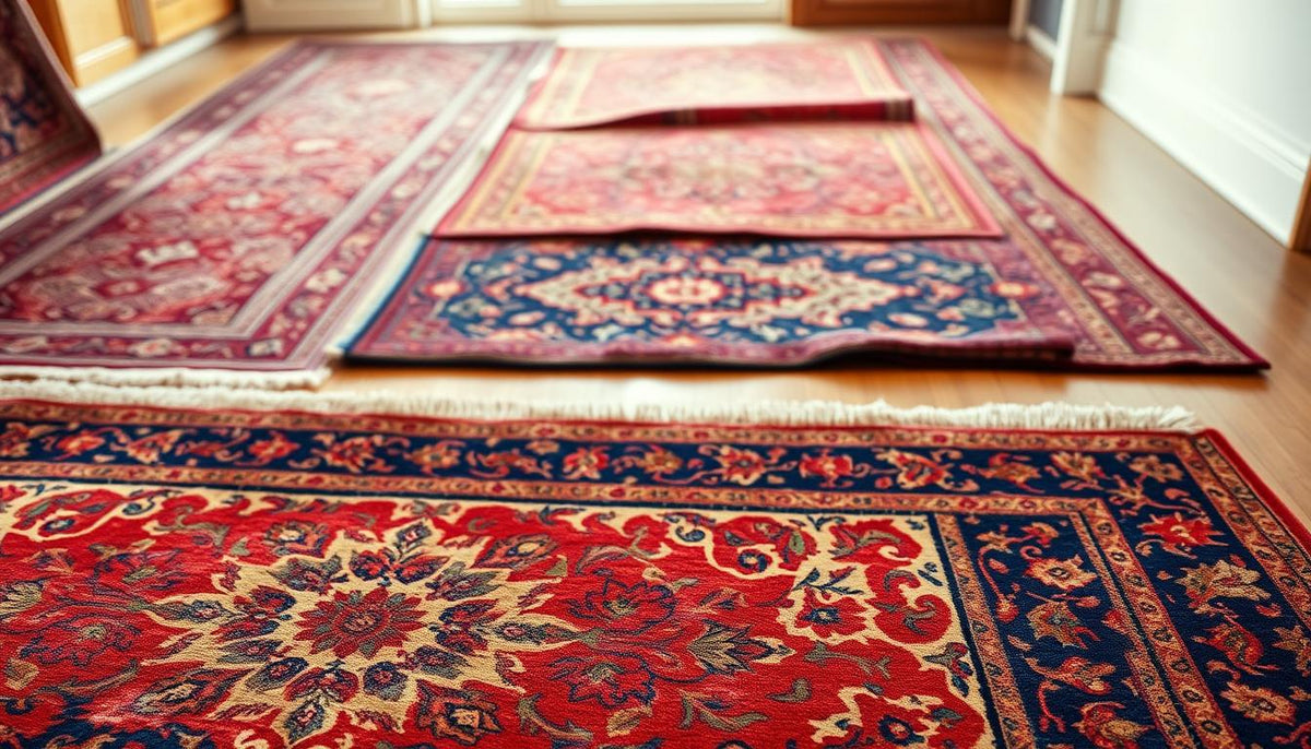 Rote and blaue Orientteppich