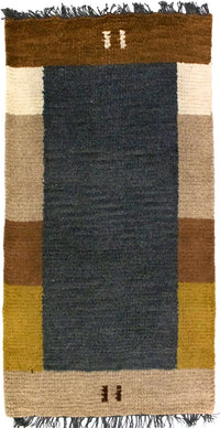 Nepal Teppich 140 x 70 cm - grau