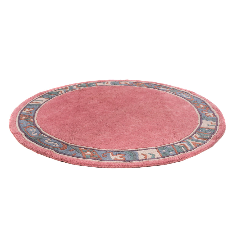Nepal Teppich rund  - 197 x 197 cm - fuchsia