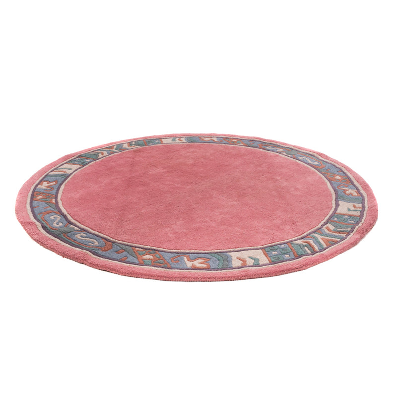 Nepal Teppich rund  - 197 x 197 cm - fuchsia