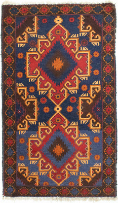 Belutsch Teppich 130 x 74 cm - blau
