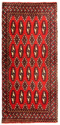 Turkaman Teppich 100 x 50 cm - rot