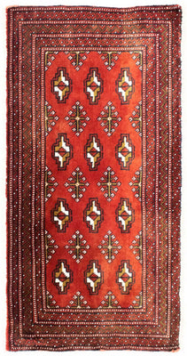 Turkaman Teppich 100 x 50 cm - rot
