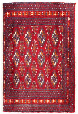Turkaman Teppich 100 x 50 cm - rot