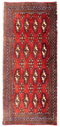 Turkaman Teppich 100 x 50 cm - rot