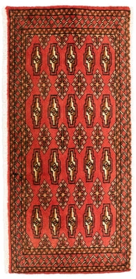 Turkaman Teppich 100 x 50 cm - rot
