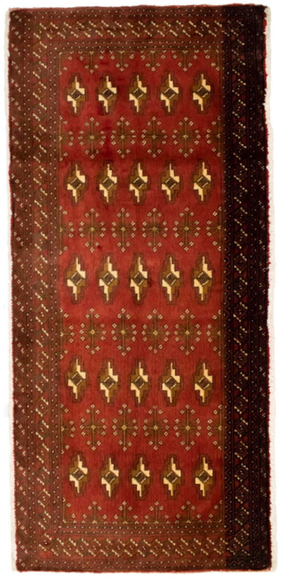 Turkaman Teppich 60x130cm - Orientteppich - rost