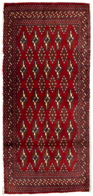 Turkaman Teppich 130 x 60 cm - rot