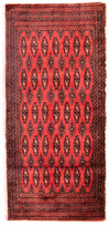 Turkaman Teppich 60x130cm - Orientteppich - Rechteckig / Rot / 60 x 130 cm Rechteckig