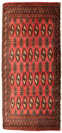 Turkaman Teppich 100 x 50 cm - rot