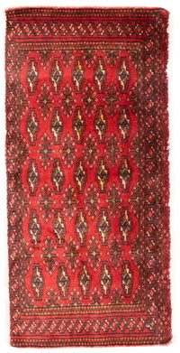 Turkaman Teppich 100 x 50 cm - rot