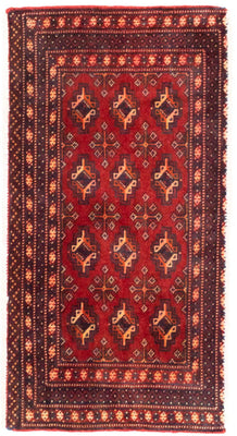 Turkaman Teppich 100 x 50 cm - rot