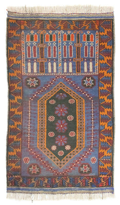 Belutsch Teppich 134 x 81 cm - blau