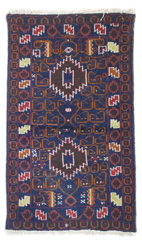 Belutsch Teppich 136 x 76 cm - blau