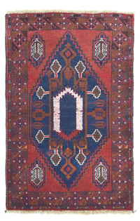 Belutsch Teppich 131 x 82 cm - blau