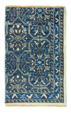Designer Teppich 92 x 59 cm - blau