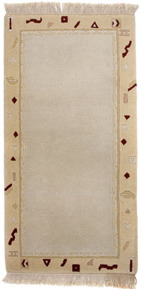 Nepal Teppich 140 x 70 cm - beige