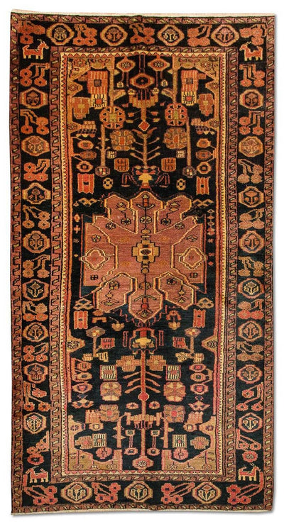 Hamadan Teppich 150x300cm - Perserteppich - blau