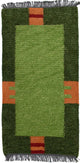 Nepal Teppich 140 x 70 cm - grün