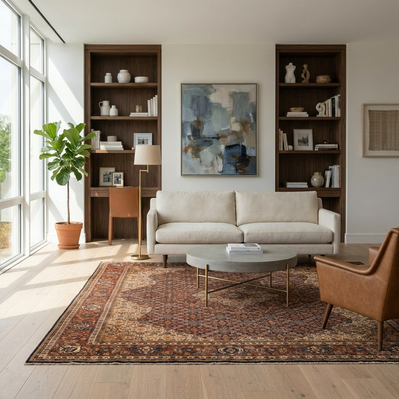Sarough Teppich 210x337cm - Perserteppich - dunkelblau