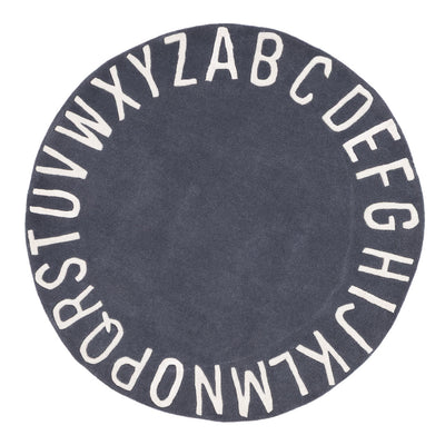 Kinderteppich Alphabet ABC rund