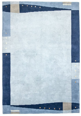 Nepal Teppich 300 x 200 cm - hellblau