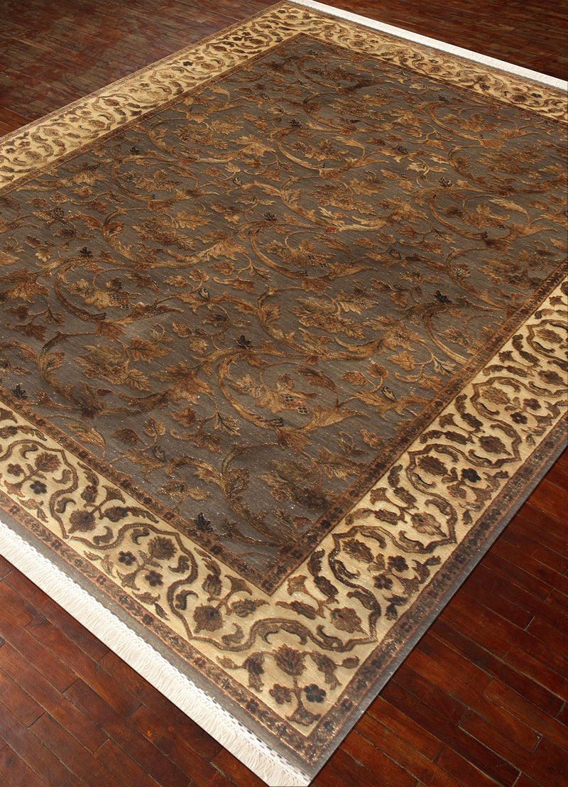 Wollteppich - 60 x 90 cm - dunkelbeige