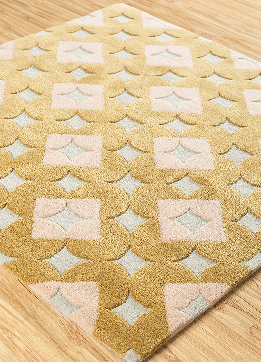 Wollteppich quadratisch  - 180 x 180 cm - gold