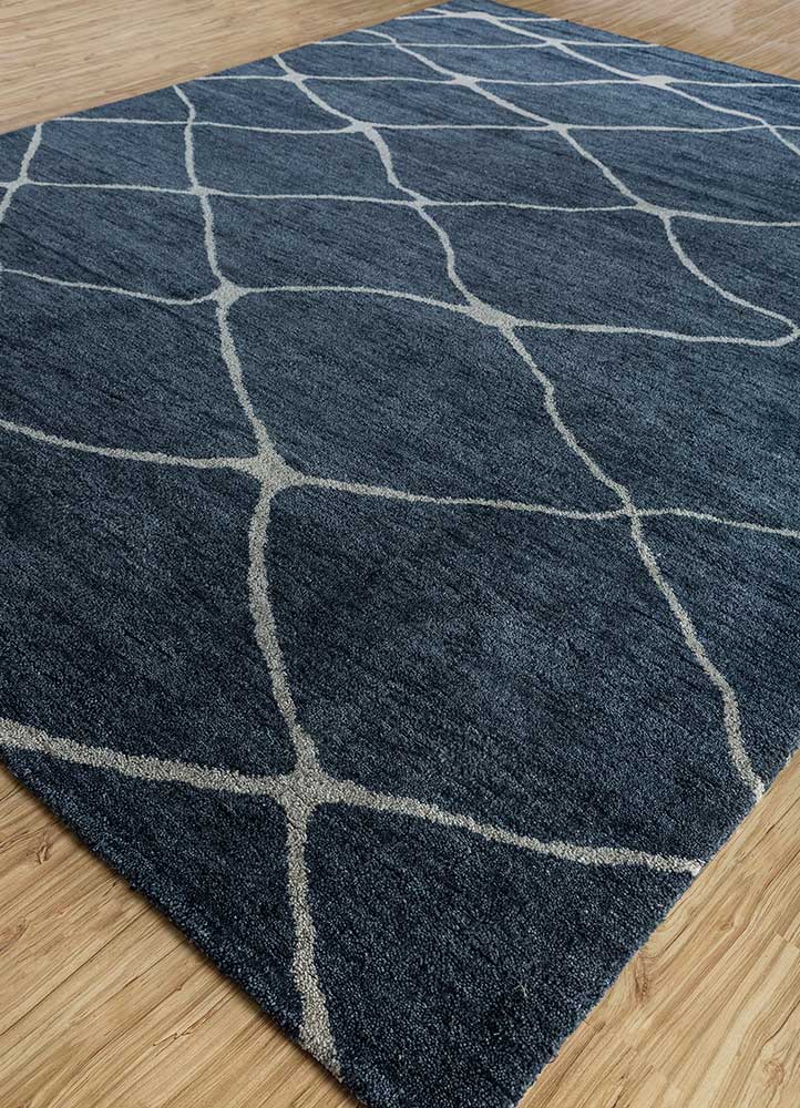 Wollteppich - 240 x 300 cm - blau