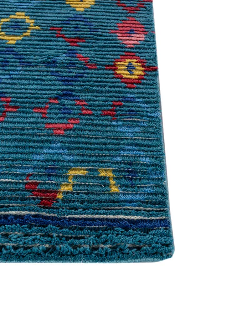 Wollteppich - 90 x 150 cm - blau