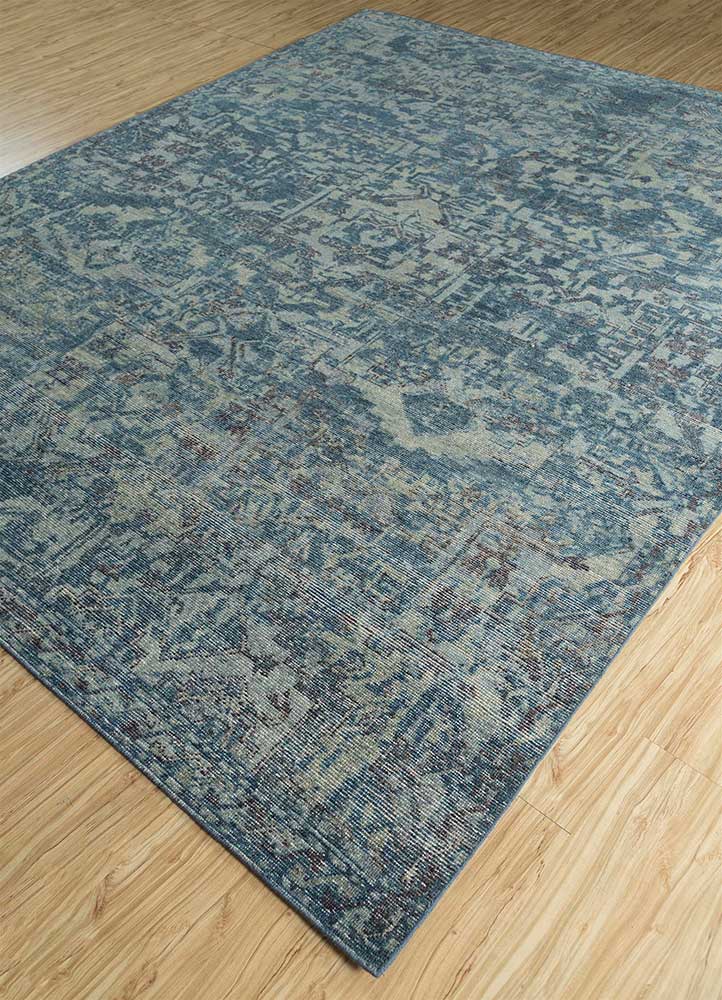 Wollteppich - 240 x 300 cm - blau