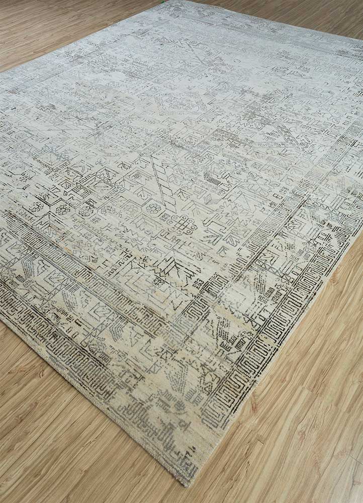 Wollteppich - 240 x 300 cm - silber
