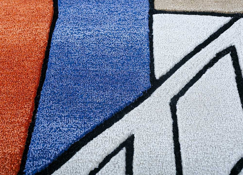Wollteppich sonderform  - 150 x 240 cm - mehrfarbig