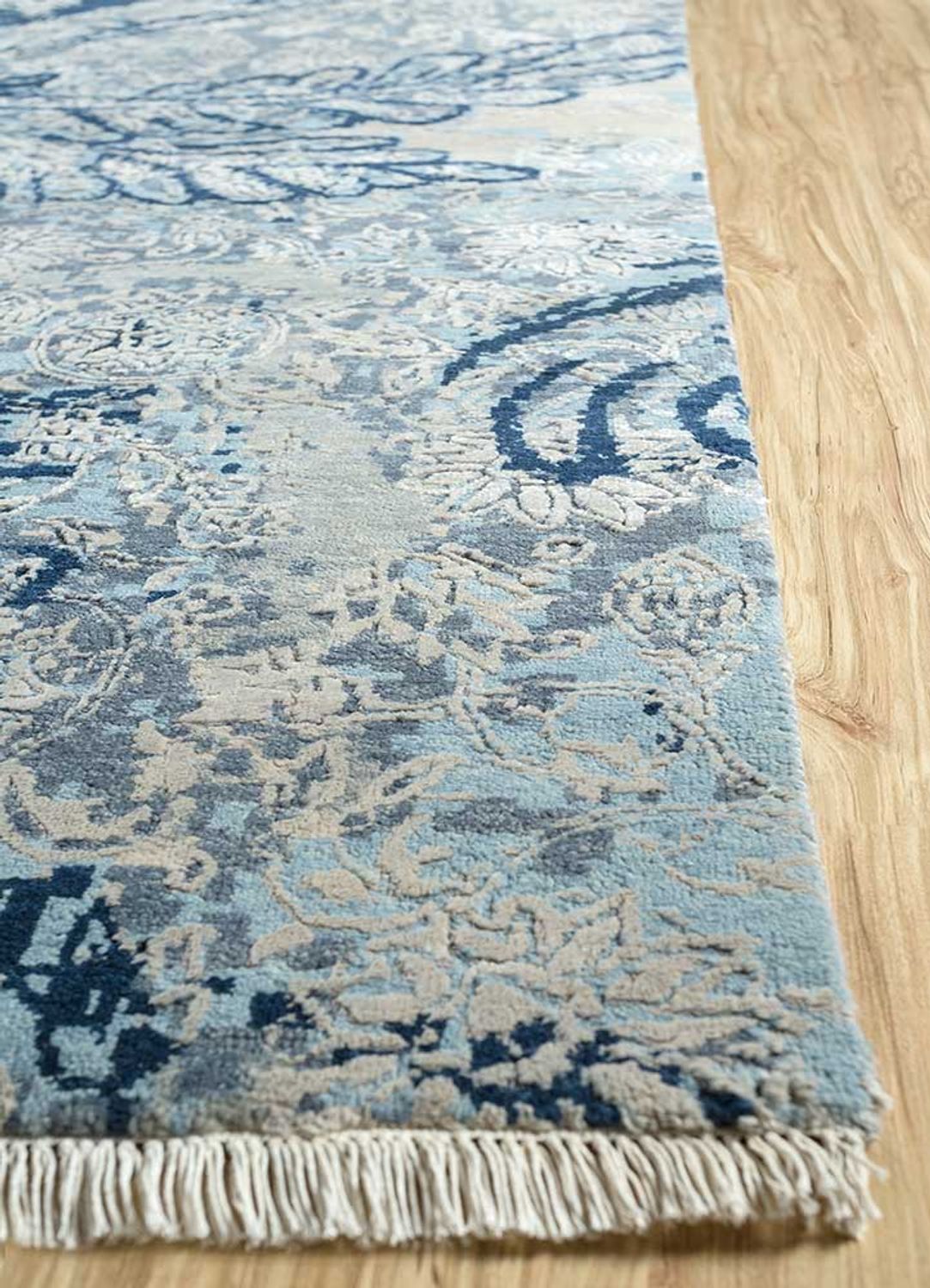 Wollteppich - 300 x 240 cm - blau