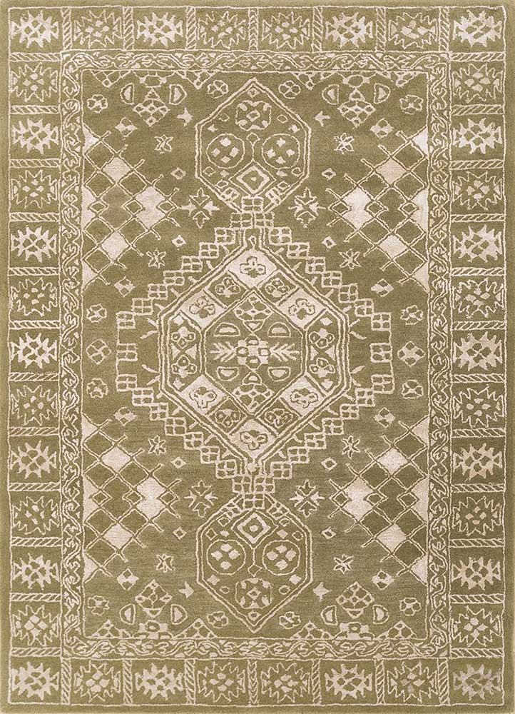 Wollteppich - 150 x 240 cm - olivgrün