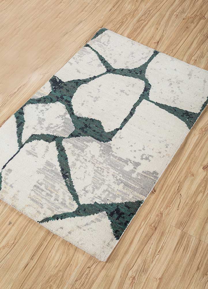 Wollteppich - 90 x 60 cm - grün