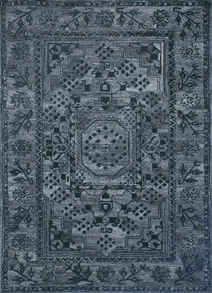 Wollteppich - 150 x 240 cm - seeblau