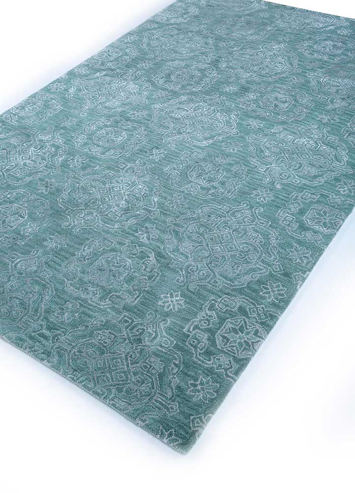 Wollteppich - 150 x 240 cm - türkis