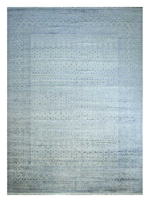 Wollteppich - 435 x 360 cm - hellblau