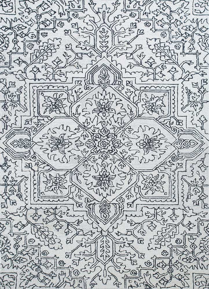 Wollteppich - 150 x 240 cm - schwarz-weiß