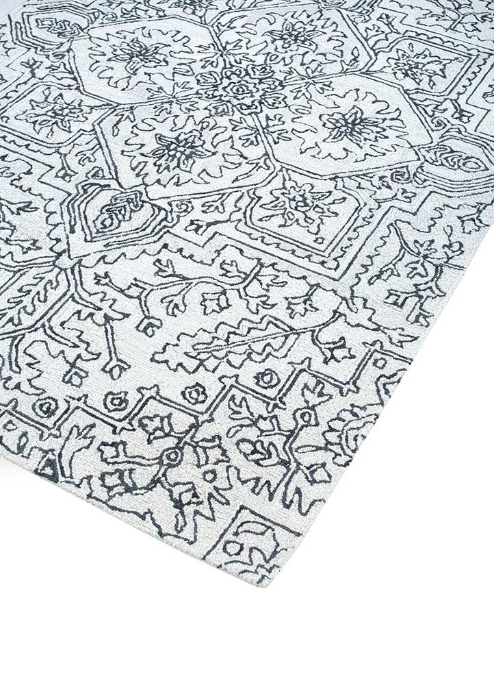 Wollteppich - 150 x 240 cm - schwarz-weiß