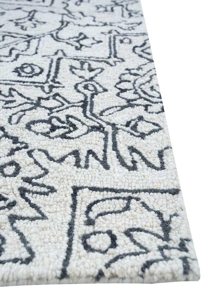 Wollteppich - 150 x 240 cm - schwarz-weiß