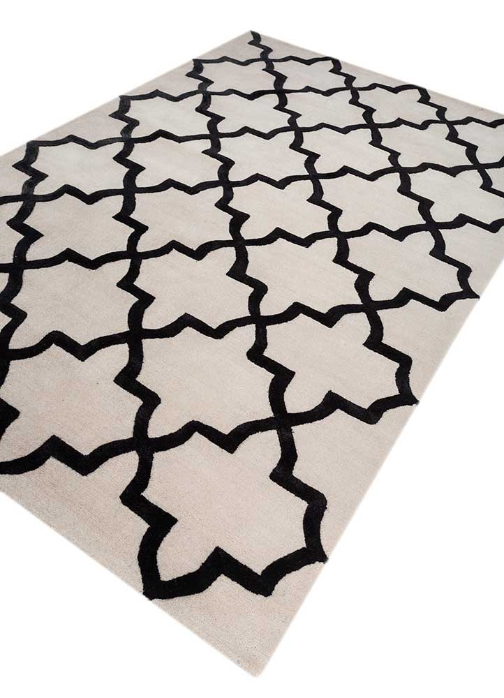 Wollteppich - 180 x 270 cm - schwarz-weiß