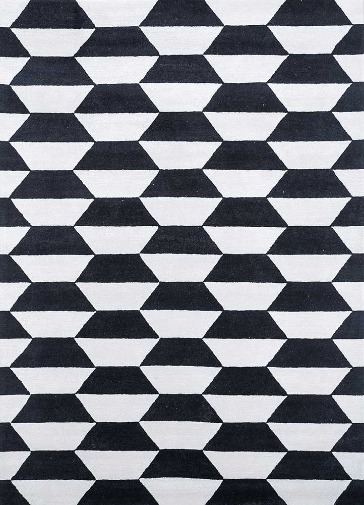Wollteppich - 240 x 330 cm - schwarz-weiß