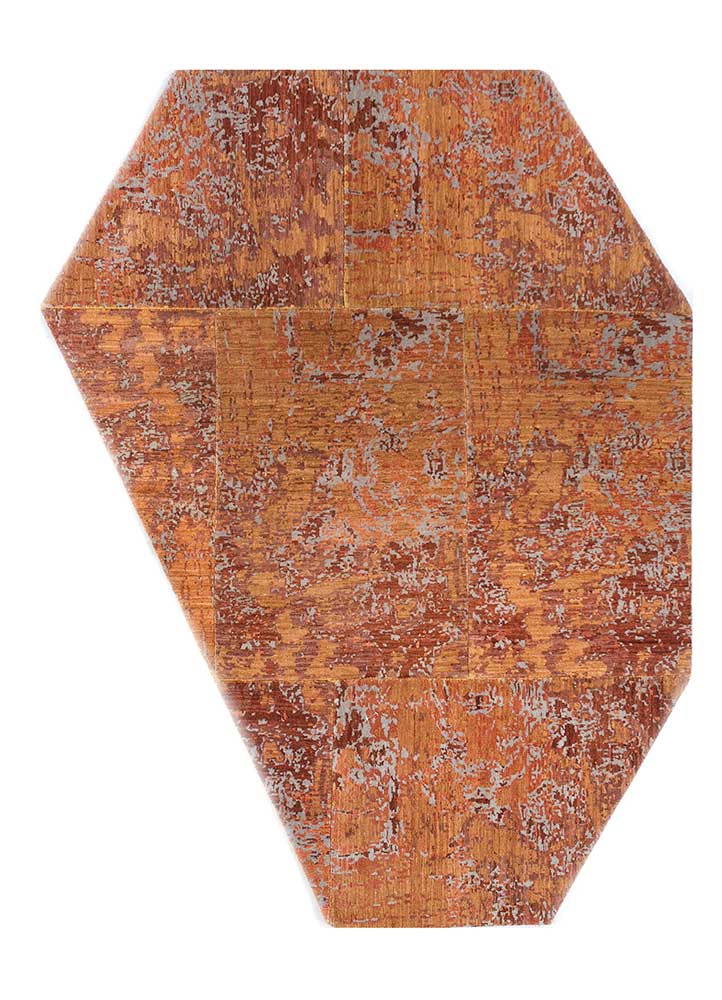 Wollteppich sonderform  - 167 x 212 cm - orange