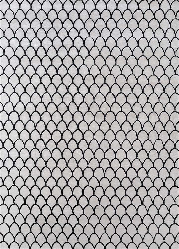 Wollteppich - 180 x 270 cm - schwarz-weiß